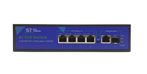 ST-S42POE(4G/1G/1S/65W/А), (версия 3) Switch POE 4-х портовый, PoE порты: 4х(10/100/1000 Мбит/с)+SFP