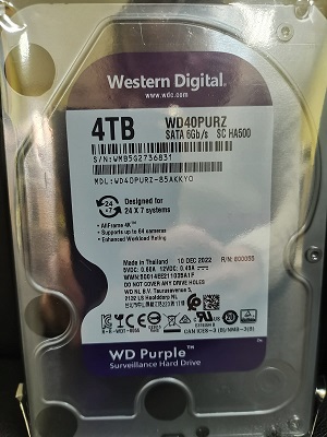 Жесткий диск SATA WD 4ТБ WD40PURZ, SATA 3.0 (WD Purple)