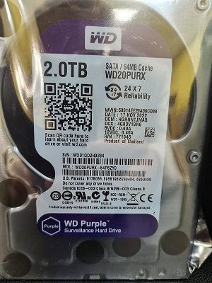 Жесткий диск SATA WD 2ТБ WD20PURZ, SATA 3.0 (WD Purple)