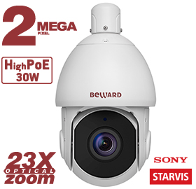 SV2015-R23P2 2 Мп, 1/2.8" КМОП Sony Starvis, купольная скоростная 0.5-240°/сек, 0.002 лк (день)